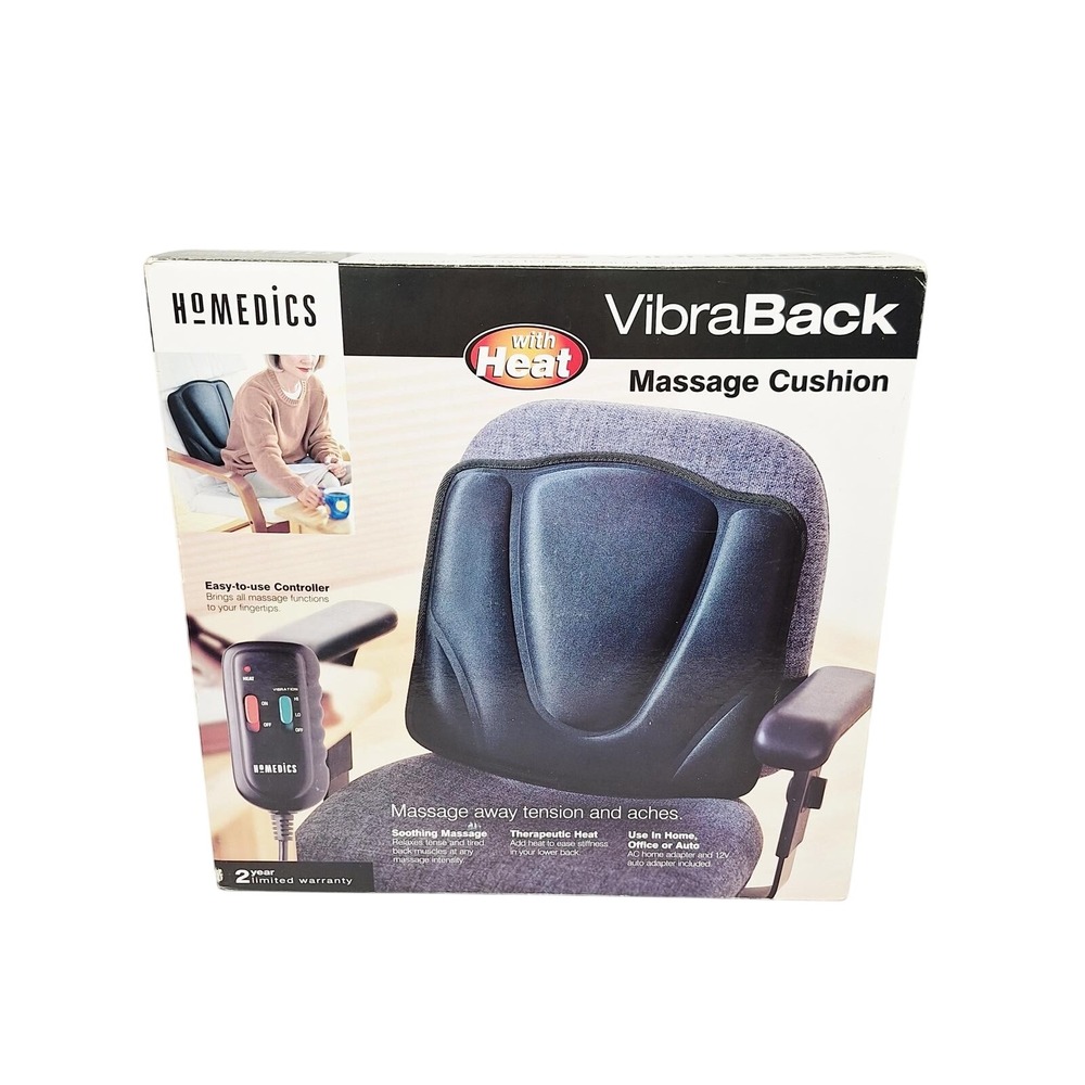 Homedics VibraBack Massage‎ Cushion with Heat Vibration Black VIB-200
